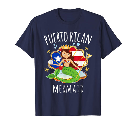Puerto Rico Flag Puerto Rican Mermaid Kids Tshirt T-Shirt
