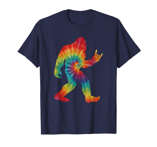 Funny Bigfoot Rock and Roll Tie Dye Tee Sasquatch Believer T-Shirt