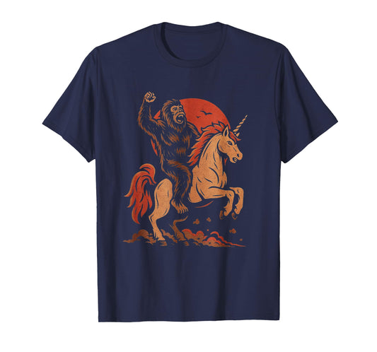 Adult Unicorn Shirt for Men Unicorn Sasquatch Bigfoot Men T-Shirt