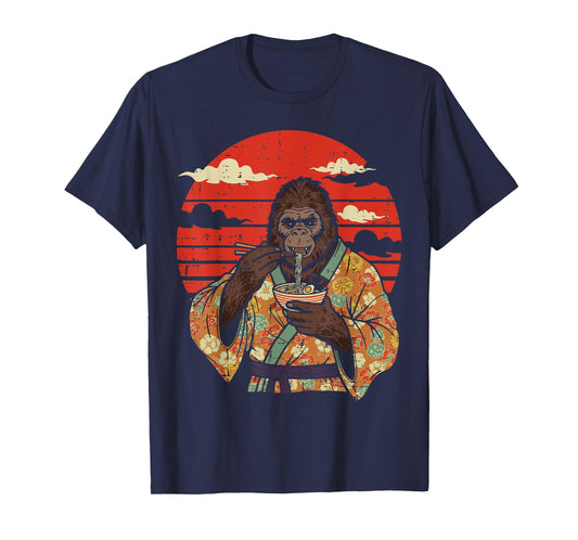 Bigfoot Kimono Ramen Japanese Sasquatch Art Men Women Kids T-Shirt