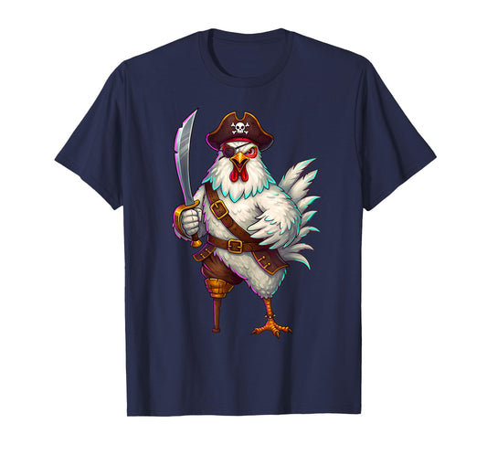 Pirate Chicken Funny Halloween Costume for Men Women Kids T-Shirt