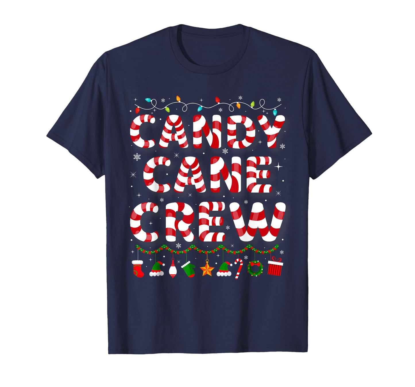 Candy Cane Crew Funny Christmas Candy Cane Lover Xmas Pajama T-Shirt