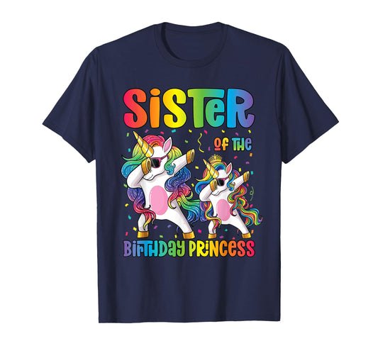 Sister of the Birthday Princess Shirt Girls Kids Unicorn T-Shirt
