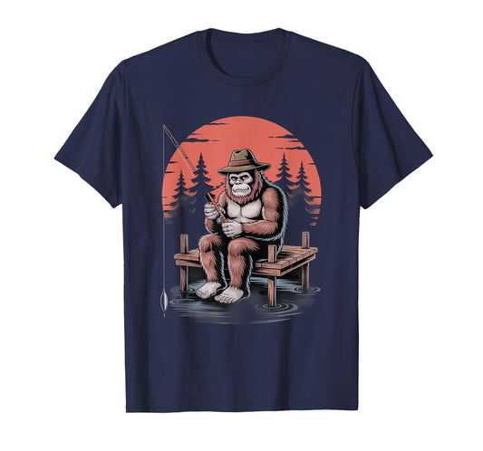 Big foot fishing Cool Fishing Fisherman Bigfoot Sasquatch T-Shirt