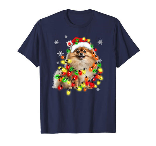 Pomeranian Dog Family Matching Christmas T-Shirt, Unisex-Adults/Kids, Black, Small, Short Sleeve, Cotton Blend, Novelty, Christmas, Dog Lovers, Families