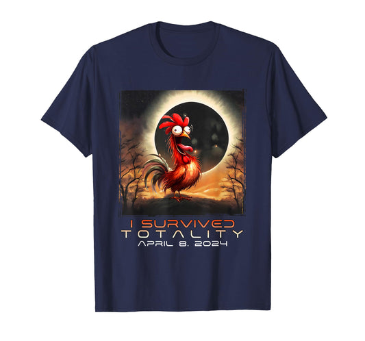 Funny Chicken I Survived the Solar Eclipse 2024 T-Shirt