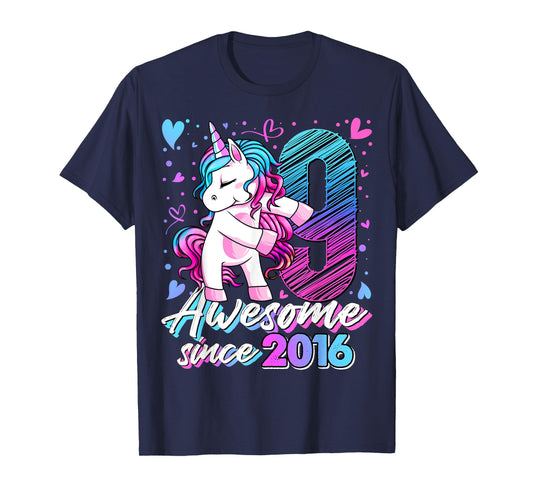 9 Year Old Unicorn Gifts For Girls 9th Birthday Girl Party T-Shirt