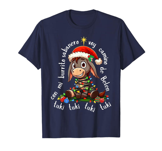 Con Mi Burrito Sabanero Mexican Tuki Tuki Donkey Latino Xmas T-Shirt
