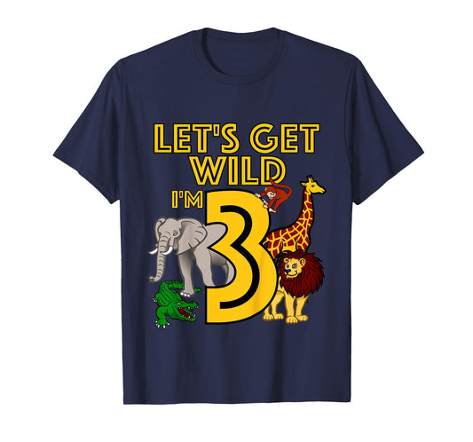 3 Year Old Zoo Birthday Shirt Safari Jungle Animal 3rd Gift T-Shirt