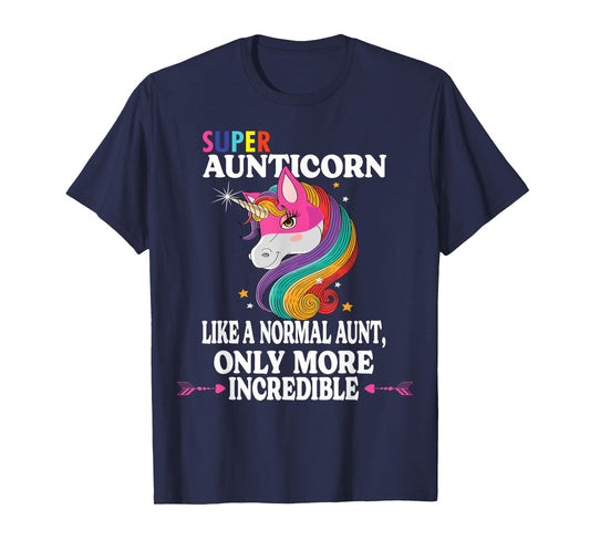 Kawaii Unicorn Outfit Cute Aunt Auntie Stuff Super Aunticorn T-Shirt