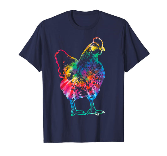 Chicken Tie Dye Hippie Poultry Farmer Farm Vintage Gift T-Shirt