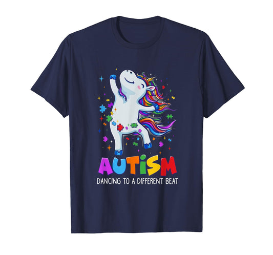 Autism awareness Dabbing unicorn puzzle piece kids t shirt T-Shirt