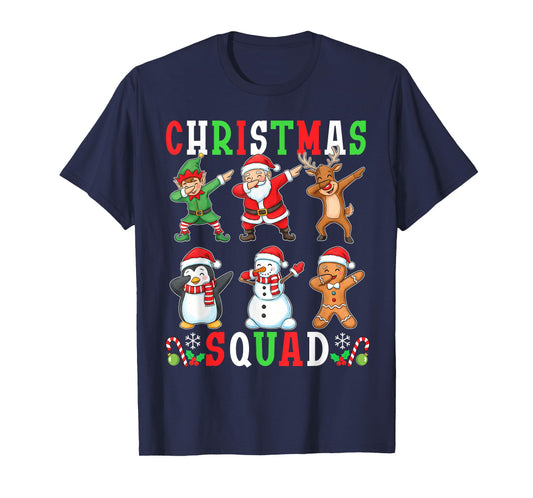 Christmas Squad Funny Matching Santa Reindeer Snowman Dab T-Shirt
