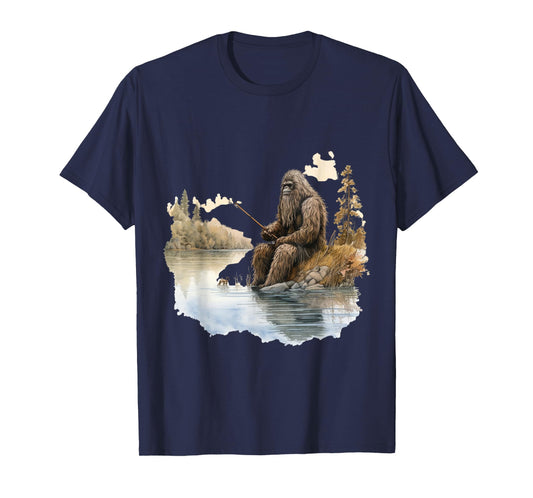 Fishing Bigfoot Sasquatch T-Shirt