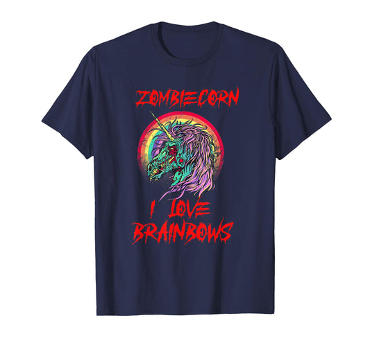 Zombiecorn Zombie Unicorn Brainbows Halloween T-Shirt