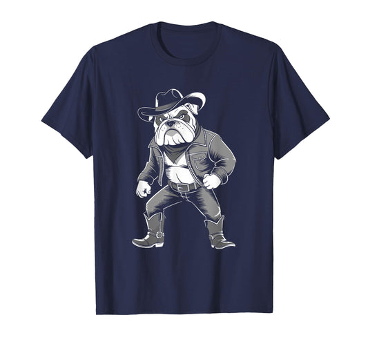Cowboy Bulldog Western Funny Country T-Shirt