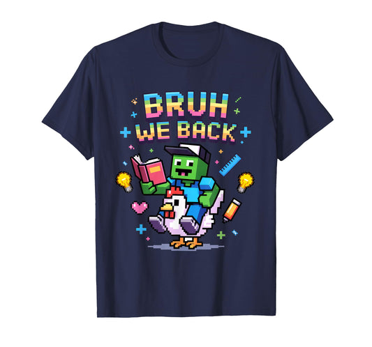 Bruh We Back to School Pixel Art Family Matching Shirt Kids T-Shirt