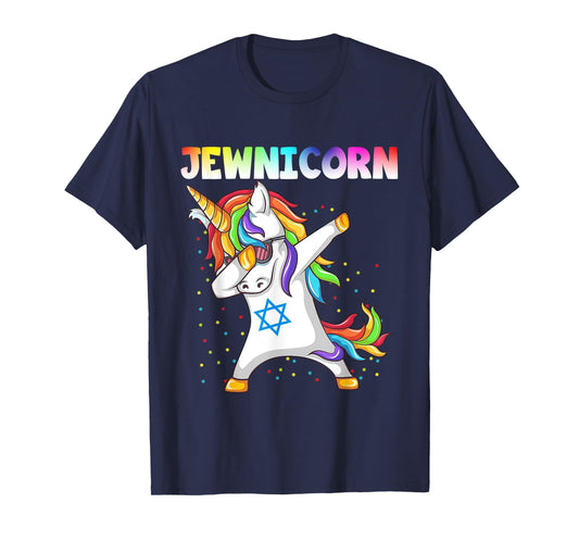 Hanukkah Dabbing Unicorn Jewnicorn Chanukah Jewish Xmas T-Shirt