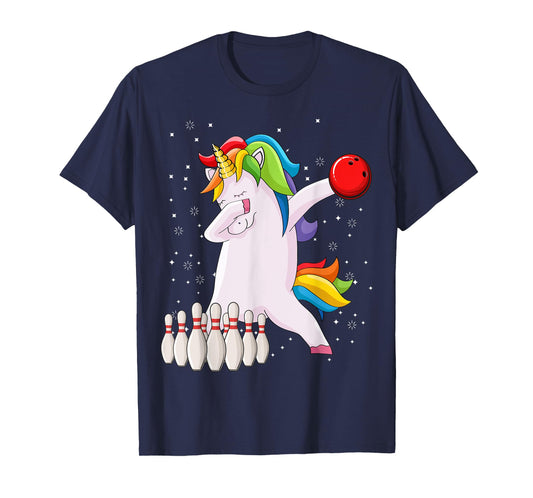 Dabbing Unicorn Bowling Ball Funny Bowling T-Shirt