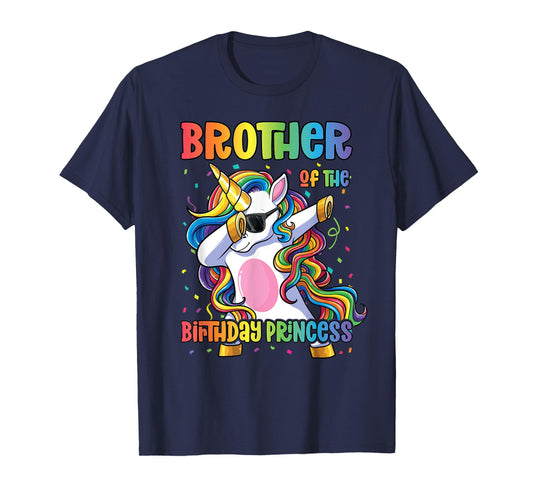 Brother of the Birthday Princess Shirt Girl Dabbing Unicorn T-Shirt
