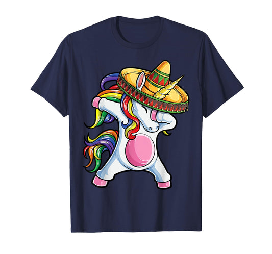 Dabbing Unicorn Shirt Cinco de Mayo Kids Girls Women Mexican T-Shirt