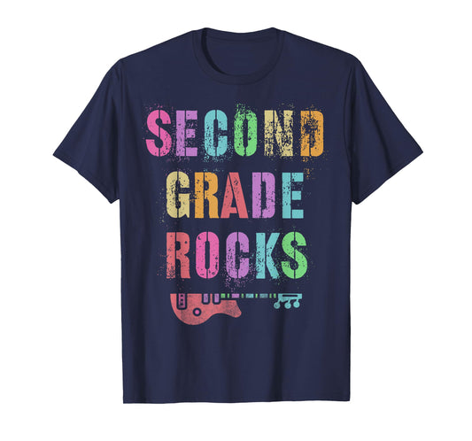 SECOND GRADE ROCKS Teacher Ready To Team 2nd Grader Rockstar T-Shirt