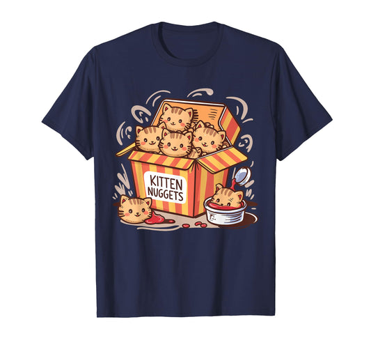 Kitten Nuggets Food Pun Cat Lover Chicken Nuggets T-Shirt