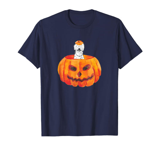 Silkie Chicken Happy Halloween Pumpkin Farm Animal Lover T-Shirt