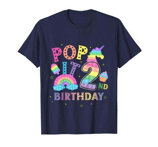2nd birthday pop 2 year popping party for girls pop it T-Shirt