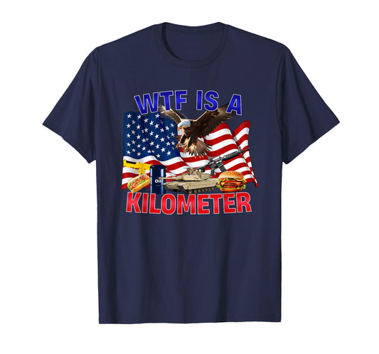 The Bald Eagle American Flag WTF Is A Kilometer T-Shirt