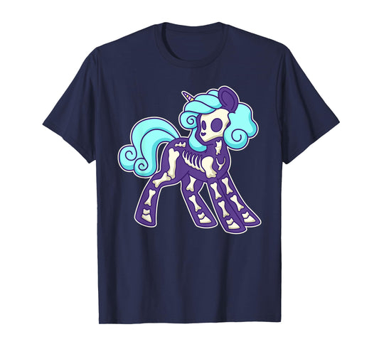 Pastel Goth Unicorn Skeleton T-Shirt