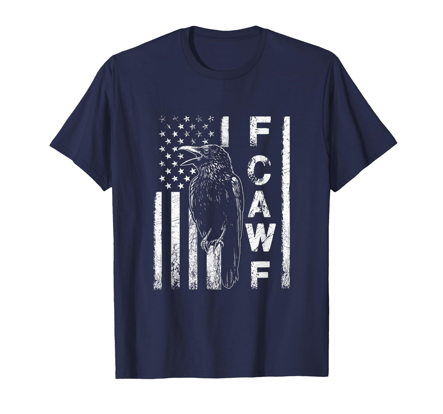 Funny F CAW F Crow with USA flag T-Shirt