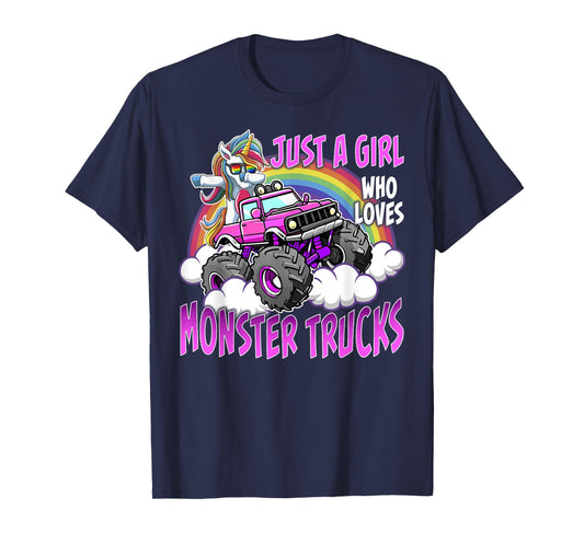 Monster Truck Unicorn Just a Girl Who Loves Monster Trucks T-Shirt