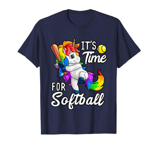 Unicorn Softball Shirt Girls Women Softball Player T-Shirt