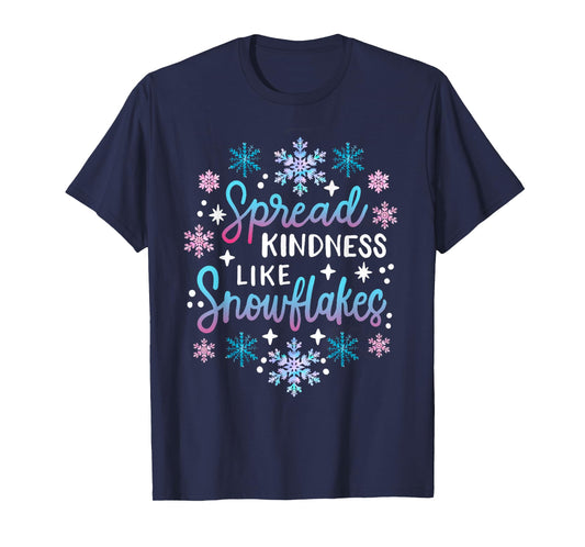 Spread Kindness Like Snowflakes Christmas Mental Health T-Shirt