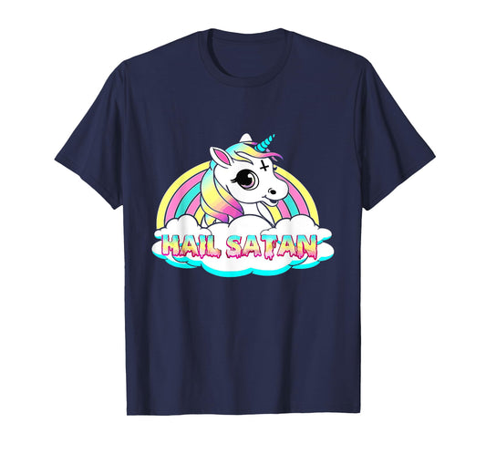 Unicorn Hail Satan - Funny Satanic T-Shirt