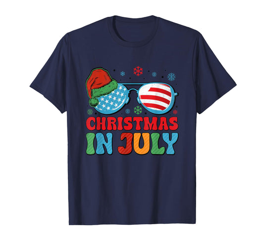 Santa Claus Sunglasses Beach Christmas In July Men Women Kid T-Shirt