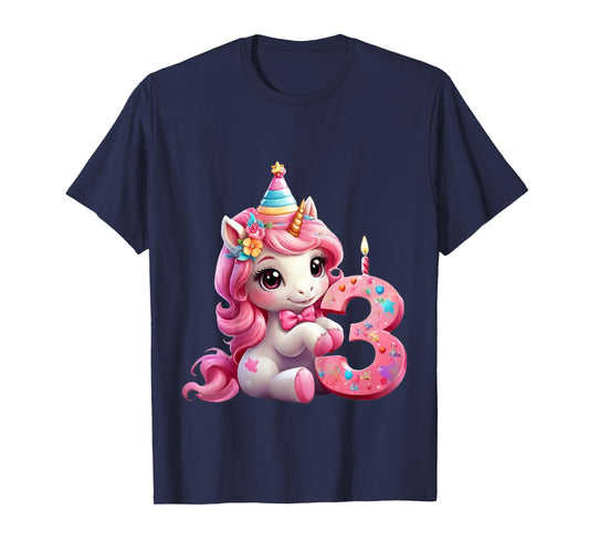 NUMBER 3 YEARS GIRL UNICORN 3rd BIRTHDAY T-Shirt