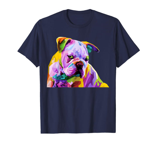 English British Bulldog Pop Art Portrait for Dog Owners T-Shirt