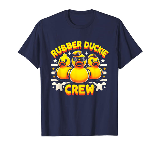 Retro Yellow Rubber Duck in 70s 80s Captain Duck Cruise T-Shirt