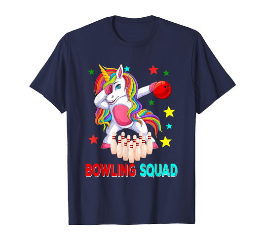 Bowling Squad Dabbing Unicorn Player Team Costume Kids T-Shirt