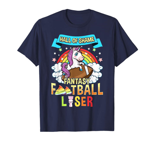 Fantasy Football Loser Last Place Funny Draft Party Unicorn T-Shirt