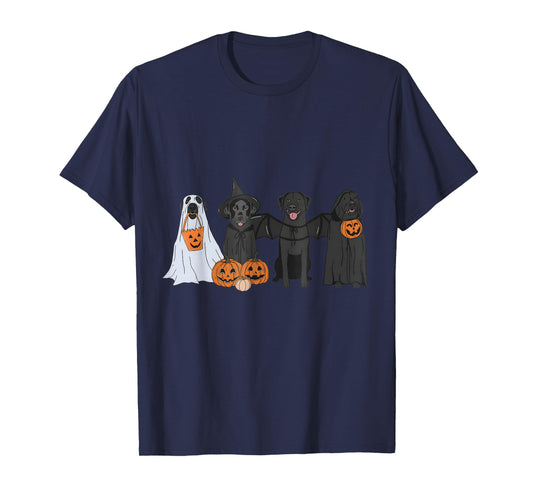 Black Labrador Halloween Ghost pumpkin T-Shirt