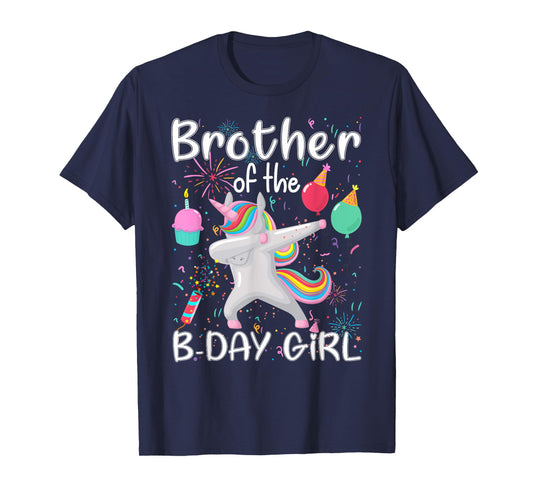 Brother of The Birthday Girl Unicorn Dabbing Party T-Shirt