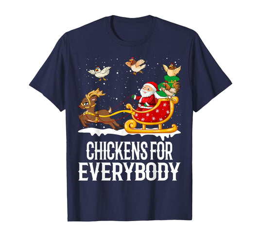 Chickens For Everybody Funny Christmas Chickens Women Santa T-Shirt