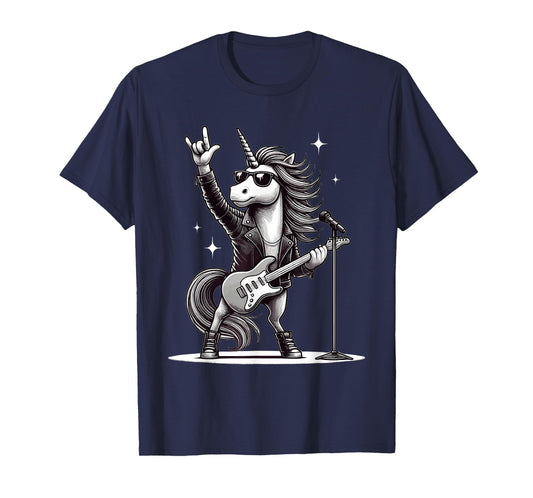 Rock Music & Heavy Metal, Rocker, Guitar, Unicorn, Rock Hand T-Shirt