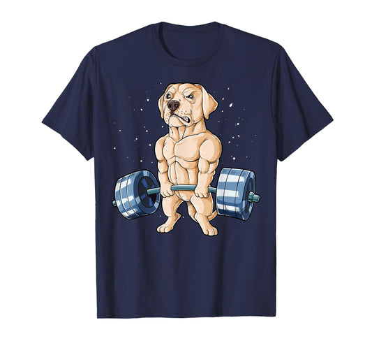 Labrador Weightlifting Funny Deadlift Men Fitness Gym Gifts T-Shirt