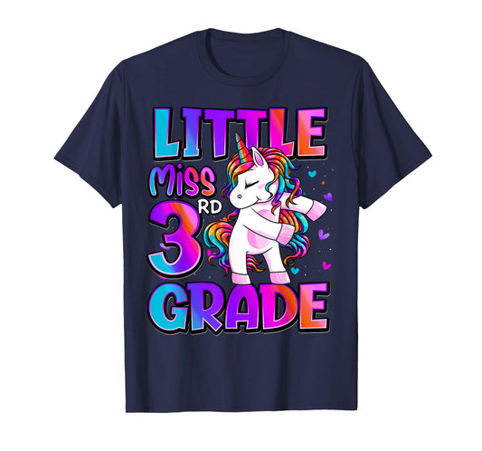 Little Miss 3rd Grade Unicorn Back To School 3rd Grade Girls T-Shirt