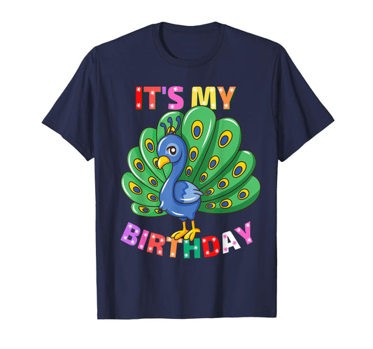 It's My Birthday Peacock for Women Girls Birthday Peacock T-Shirt