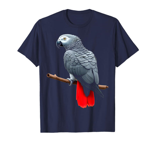 African Grey Parrot Art for Bird Lovers T-Shirt